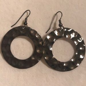 Chico’s Hematite Finish Hoop Earrings